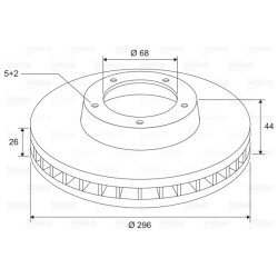 Disque de frein VALEO 197758 pour NISSAN, RENAULT, référence d'origine 40206-4EA0A
