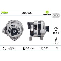 Alternateur VALEO 200020 pour BMW Série 5, Série 7, X5, référence d'origine 12312247389 VALEO