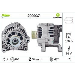 Alternateur VALEO 200037 pour BMW Série 3, X3 OE 12317789980 VALEO
