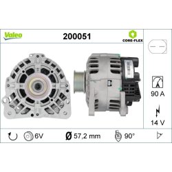 Alternator VALEO 200051 OE Ref 03D903025E