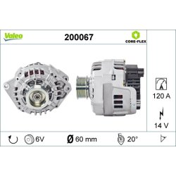 Alternateur VALEO 200067 pour CITROEN, FIAT, PEUGEOT OE 5702-C1
