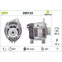 Alternateur VALEO 200122 pour CITROEN, FIAT, PEUGEOT OE 5701-C4