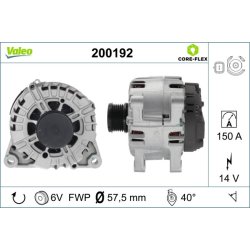 Alternateur VALEO 200192 pour CITROEN, PEUGEOT OE 5702-K9 VALEO