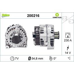 Alternateur VALEO 200216 pour BMW OE 12317807187