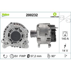 Alternator VALEO 200232 OE Ref 03L903023