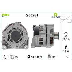 Alternator VALEO 200261 OE Ref 12317803724