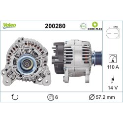 Alternator VALEO 200280 OE Ref 06F903023B