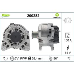 Alternateur VALEO 200282 pour NISSAN, VAUXHALL, RENAULT, référence d'origine 231004BE0A VALEO