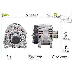Alternator VALEO 200367 OE Ref 059903019C