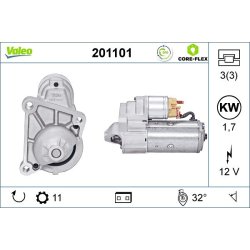 Démarreur VALEO 201101 pour DACIA, RENAULT, OE 7700865213