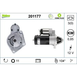 Démarreur VALEO 201177 pour FIAT, LADA, VW OE 4156064 VALEO