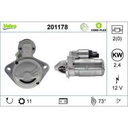 Démarreur VALEO 201178 pour VW CRAFTER OE 076911023B