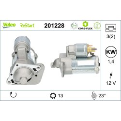 Démarreur VALEO 201228 pour DACIA, NISSAN, RENAULT, référence d'origine 2330000Q2C VALEO