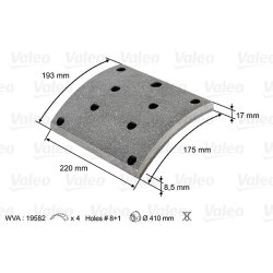 Kit de garnitures de freins à tambour VALEO 219800 OE 81.50221.0669 VALEO