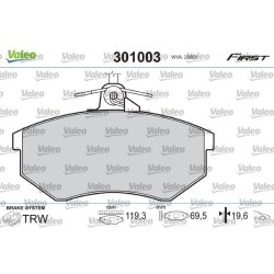 Plaquettes de frein VALEO 301003 pour AUDI, CHERY, VW OE 431698151D VALEO
