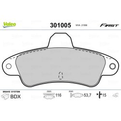Jeu de plaquettes de frein VALEO 301005 pour FORD COUGAR, MONDEO OE 1129985 VALEO