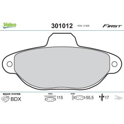 Jeu de plaquettes de frein VALEO 301012 pour FIAT, LANCIA OE 5892737
