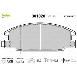 Jeu de plaquettes de frein VALEO 301020 pour HOLDEN, ISUZU, VAUXHALL OE 94483220 VALEO