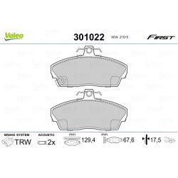 Jeu de plaquettes de frein VALEO 301022 pour HONDA, LOTUS, MG, ROVER VALEO