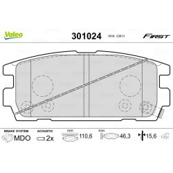 Jeu de plaquettes de frein VALEO 301024 pour HYUNDAI TERRACAN OE 58302-H1A00 VALEO