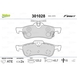 Jeu de plaquettes de frein VALEO 301028 pour DAIHATSU, TOYOTA CHARADE, YARIS VALEO