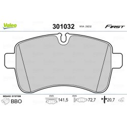 Jeu de plaquettes de frein VALEO 301032 pour IVECO DAILY OE 42555917 VALEO