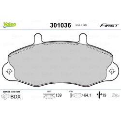 Jeu de plaquettes de frein VALEO 301036 pour FORD TRANSIT OE 1074971 VALEO