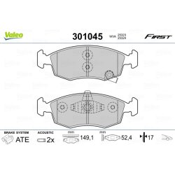 Brake Pad Set VALEO 301045 OE Ref 77365927