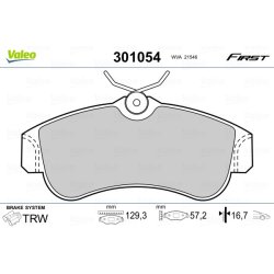 Jeu de plaquettes de frein VALEO 301054 pour NISSAN ALMERA, PRIMERA OE 41060-2F025 VALEO