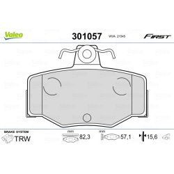 Jeu de plaquettes de frein VALEO 301057 pour NISSAN ALMERA, PRIMERA OE 44060-3F025 VALEO