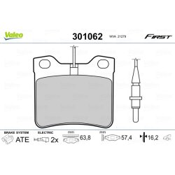 Jeu de plaquettes de frein VALEO 301062 pour MERCEDES, PEUGEOT CLASSE V, VITO, 605 VALEO