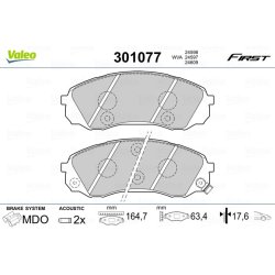 Jeu de plaquettes de frein VALEO 301077 pour HYUNDAI, KIA H-1, CARNIVAL VALEO