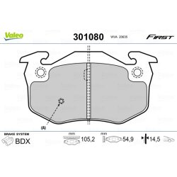Jeu de plaquettes de frein VALEO 301080 pour RENAULT, référence d'origine 7701202710 VALEO
