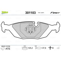 Jeu de plaquettes de frein VALEO 301103 pour ALPINA, BMW, DE LA CHAPELLE OE 1153196 VALEO