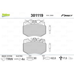 Jeu de plaquettes de frein VALEO 301119 pour CITROEN, PEUGEOT C15, VISA, 309 VALEO