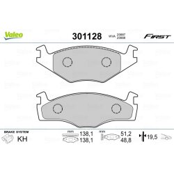 Jeu de plaquettes de frein VALEO 301128 pour AUDI, SEAT, VW OE 321698151 VALEO