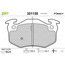 Plaquettes de frein VALEO 301158 pour RENAULT, 19, CLIO, MEGANE OE 7701203668 VALEO