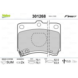 Plaquettes de frein VALEO 301268 pour KIA, MAZDA PRIDE, 121 OE DA19-33-28Z VALEO