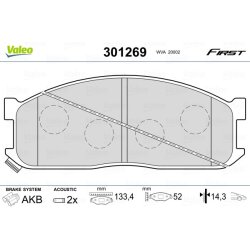 Jeu de plaquettes de frein VALEO 301269 pour KIA, MAZDA OE S083-49-280 VALEO