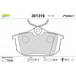Jeu de plaquettes de frein VALEO 301319 pour MITSUBISHI, PROTON, SMART, VOLVO