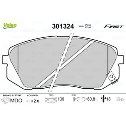 Brake Pad Set VALEO 301324 OE Ref 174107A610