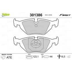 Jeu de plaquettes de frein VALEO 301386 pour BMW, DE LA CHAPELLE OE 1158642 VALEO