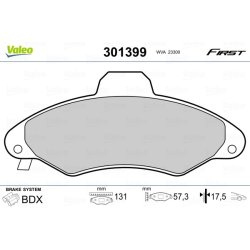 Jeu de plaquettes de frein VALEO 301399 pour FORD ESCORT, ORION OE 1031781 VALEO