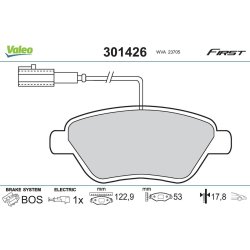 Brake Pad Set VALEO 301426 OE Ref 71770062