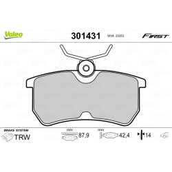 Jeu de plaquettes de frein VALEO 301431 pour FORD FIESTA, FOCUS OE 1075565 VALEO