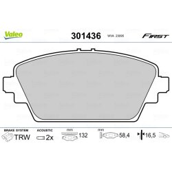 Jeu de plaquettes de frein VALEO 301436 pour HONDA, MG, NISSAN OE 45022-S1A-E00 VALEO