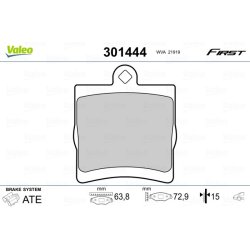 Jeu de plaquettes de frein VALEO 301444 pour CHRYSLER, MERCEDES OE 5126300AA VALEO