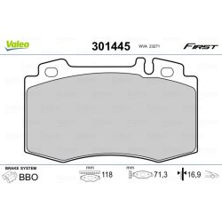 Jeu de plaquettes de frein VALEO 301445 pour BRABUS, MERCEDES OE 0034200520 VALEO