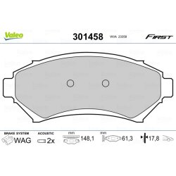 Jeu de plaquettes de frein VALEO 301458 pour BUICK, CADILLAC, CHEVROLET et plus encore... VALEO