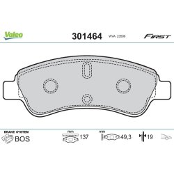 Brake Pad Set VALEO 301464 OE Ref 1610489680